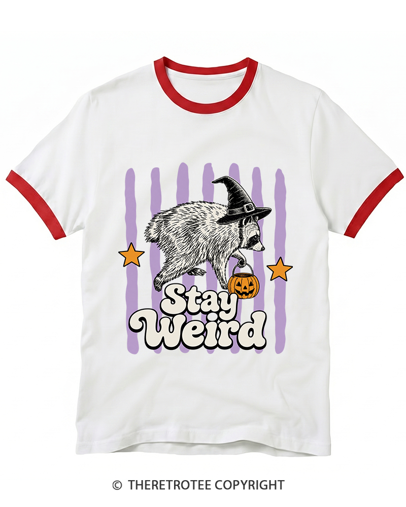 TheRetroTee Jimothy Stay Weird Ringer T-Shirt
