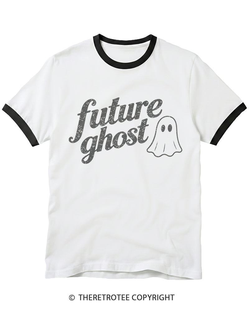 TheRetroTee Future Ghost 1970s Ringer T-Shirt