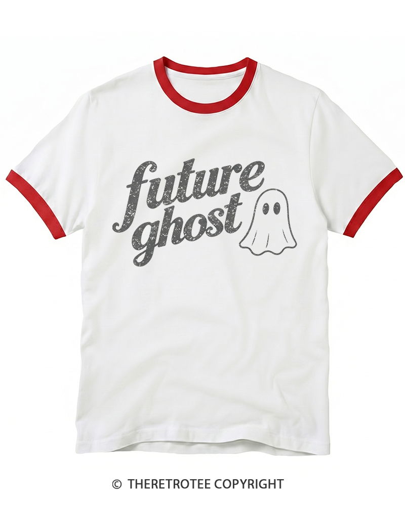 TheRetroTee Future Ghost 1970s Ringer T-Shirt