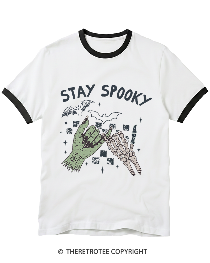 TheRetroTee Stay Spooky 2000s Ringer T-Shirt