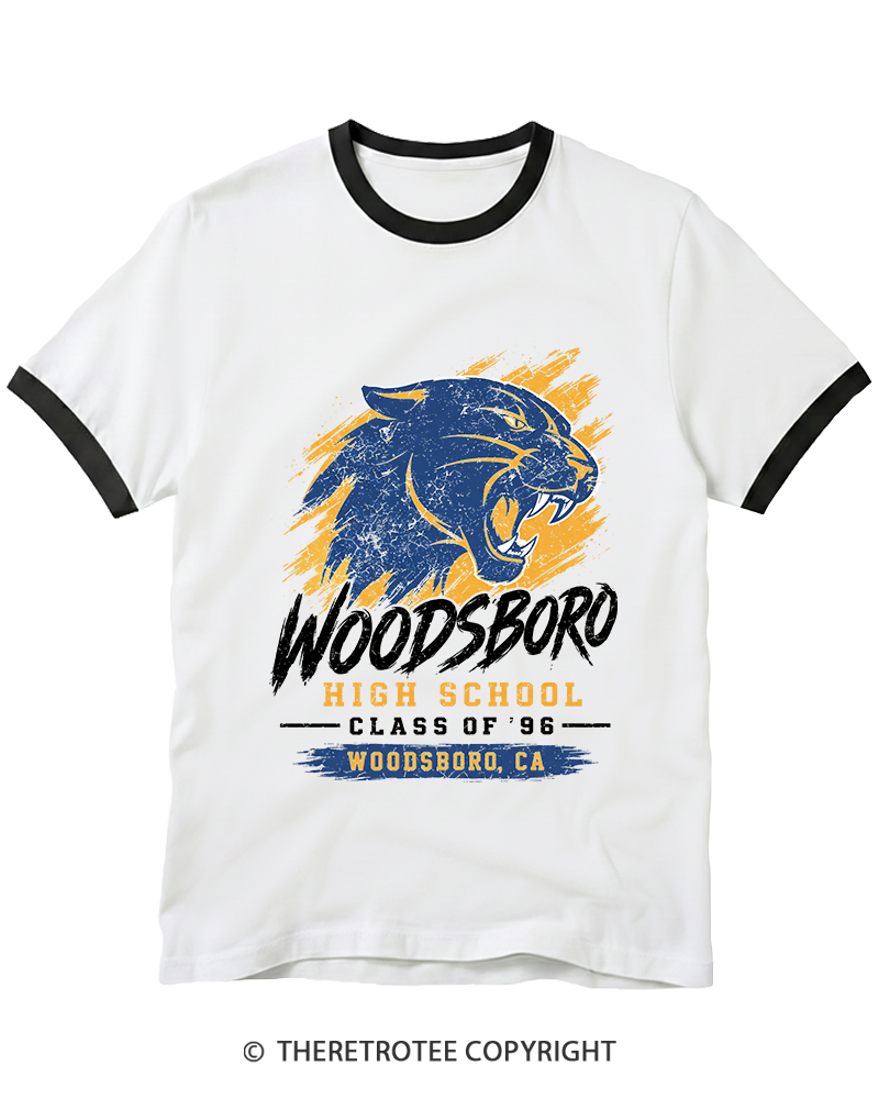 TheRetroTee Woodsboro Class of 1996 Ringer T-Shirt