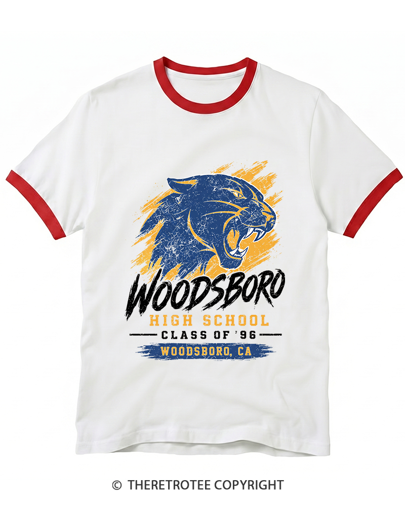 TheRetroTee Woodsboro Class of 1996 Ringer T-Shirt