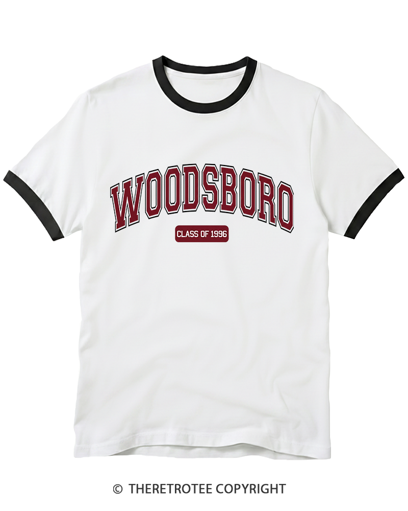 TheRetroTee Woodsboro Class of 1996 Ringer T-Shirt