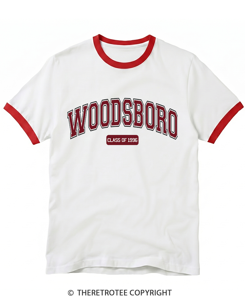 TheRetroTee Woodsboro Class of 1996 Ringer T-Shirt