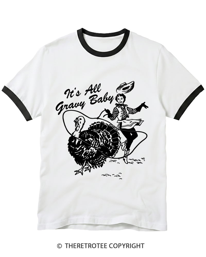 TheRetroTee It’s All Gravy Baby Ringer T-Shirt