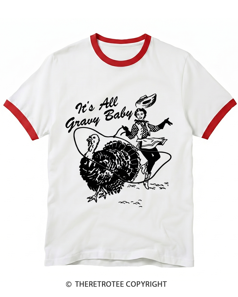TheRetroTee It’s All Gravy Baby Ringer T-Shirt