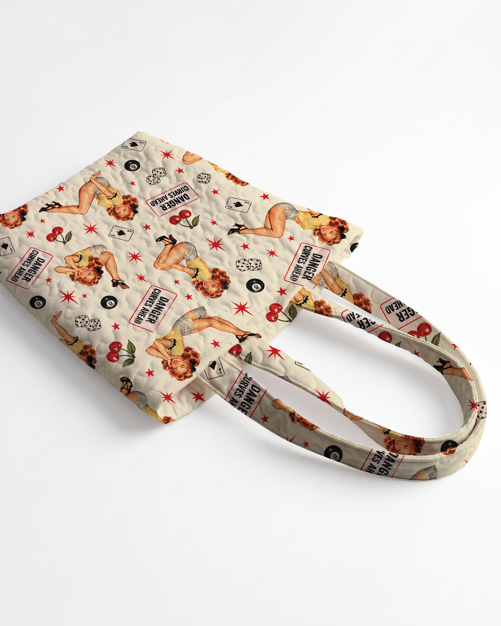 TheRetroTee Pin-Up Girl & Lucky Dice Poker Tote Bag