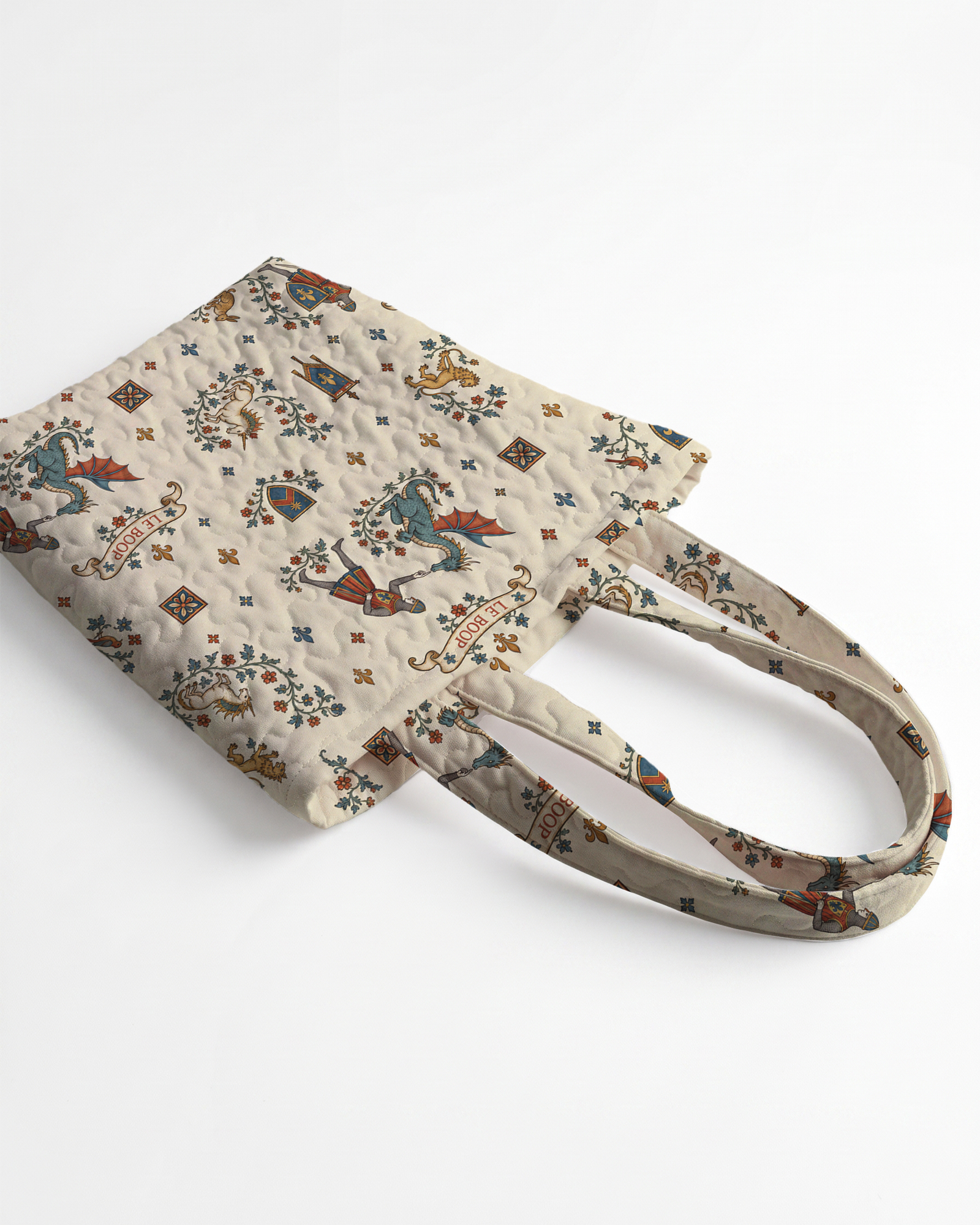 TheRetroTee Medieval Knight & Dragon Tote Bag