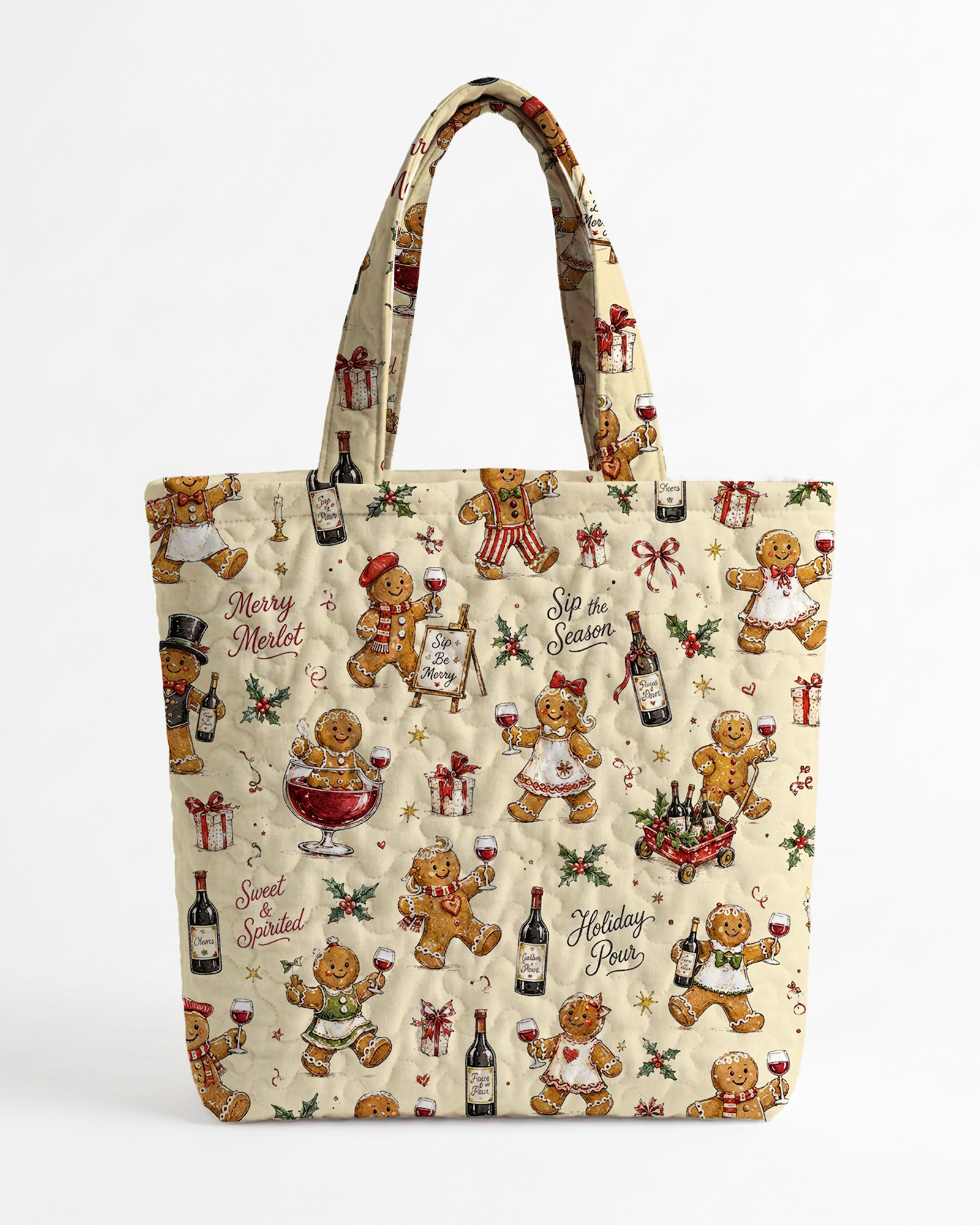 TheRetroTee Gingerbread Man Wine Party Tote Bag