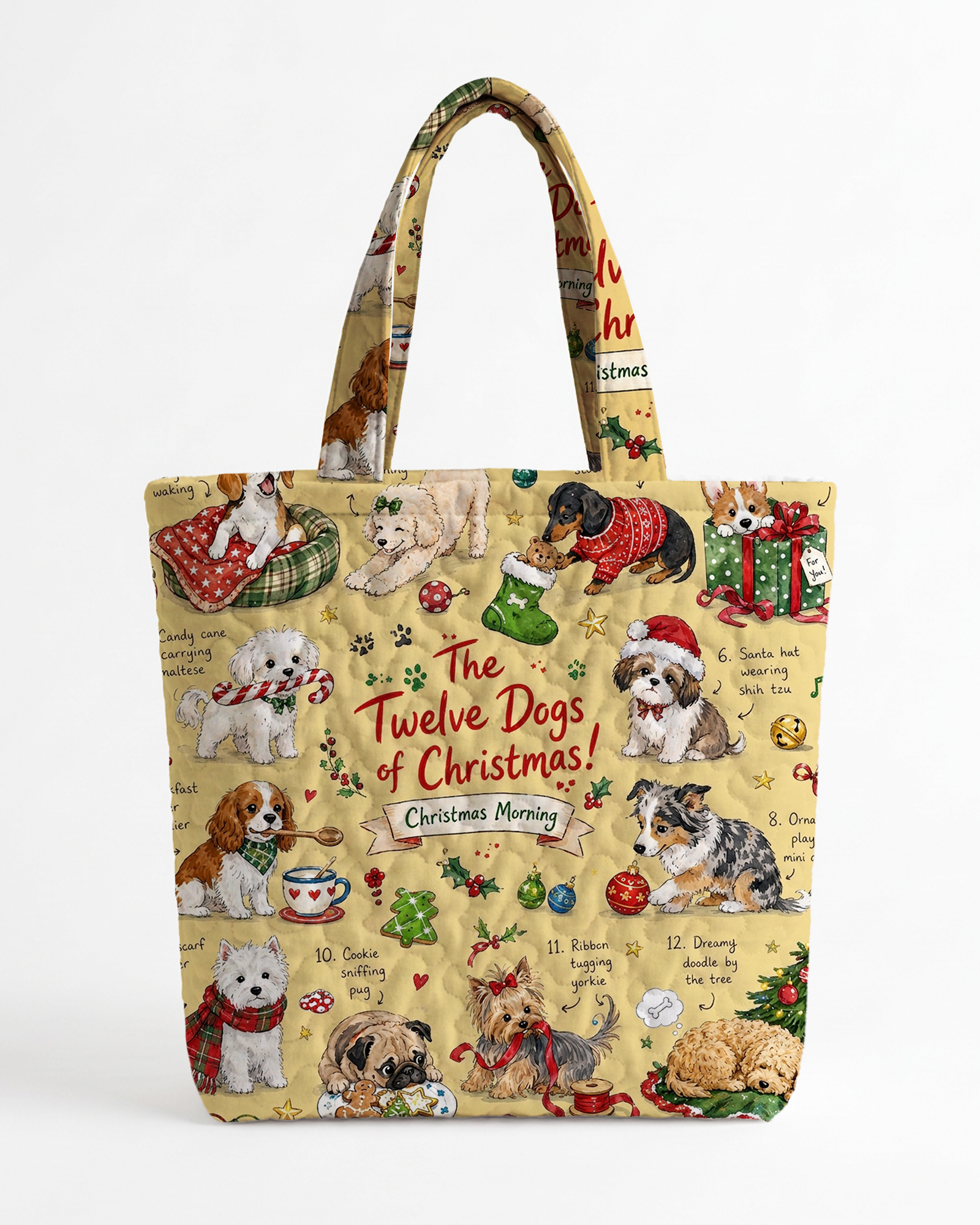 TheRetroTee The Twelve Dogs Of Christmas Tote Bag