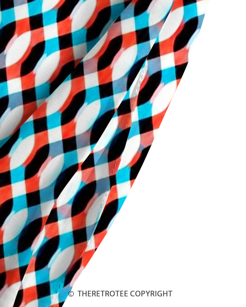 TheRetroTee 1960s Retro Mod Geometric Op Art Strappy Maxi Dress