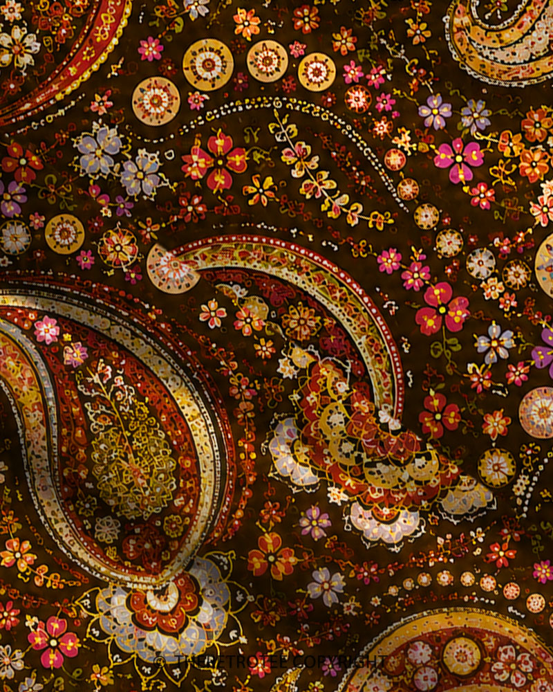 TheRetroTee 1960s Vintage Graphic Retro Paisley Maxi Dress