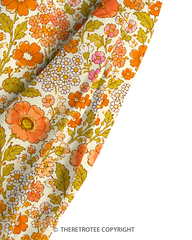 TheRetroTee 1960s Vintage Graphic Summer Daisy Maxi Dress