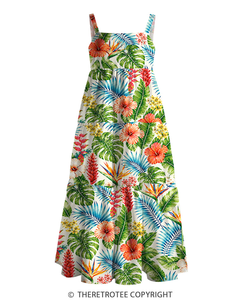 TheRetroTee Vintage Tropical Paradise Maxi Dress