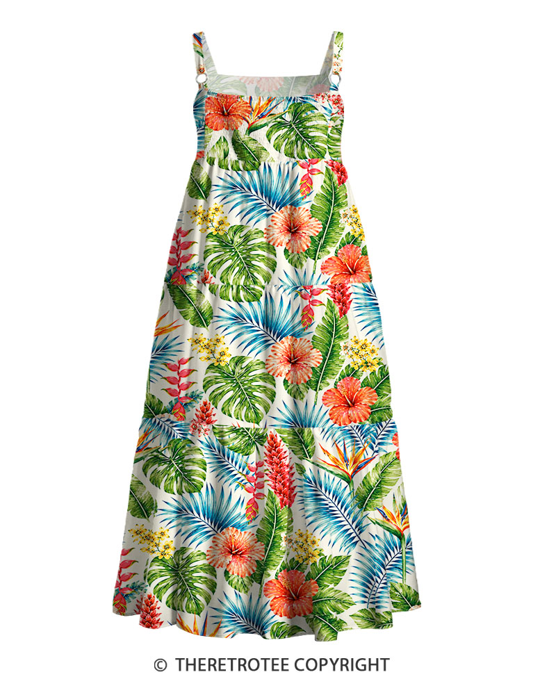 TheRetroTee Vintage Tropical Paradise Maxi Dress