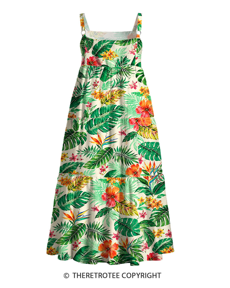 TheRetroTee 1970s Tropical Garden Maxi Dress