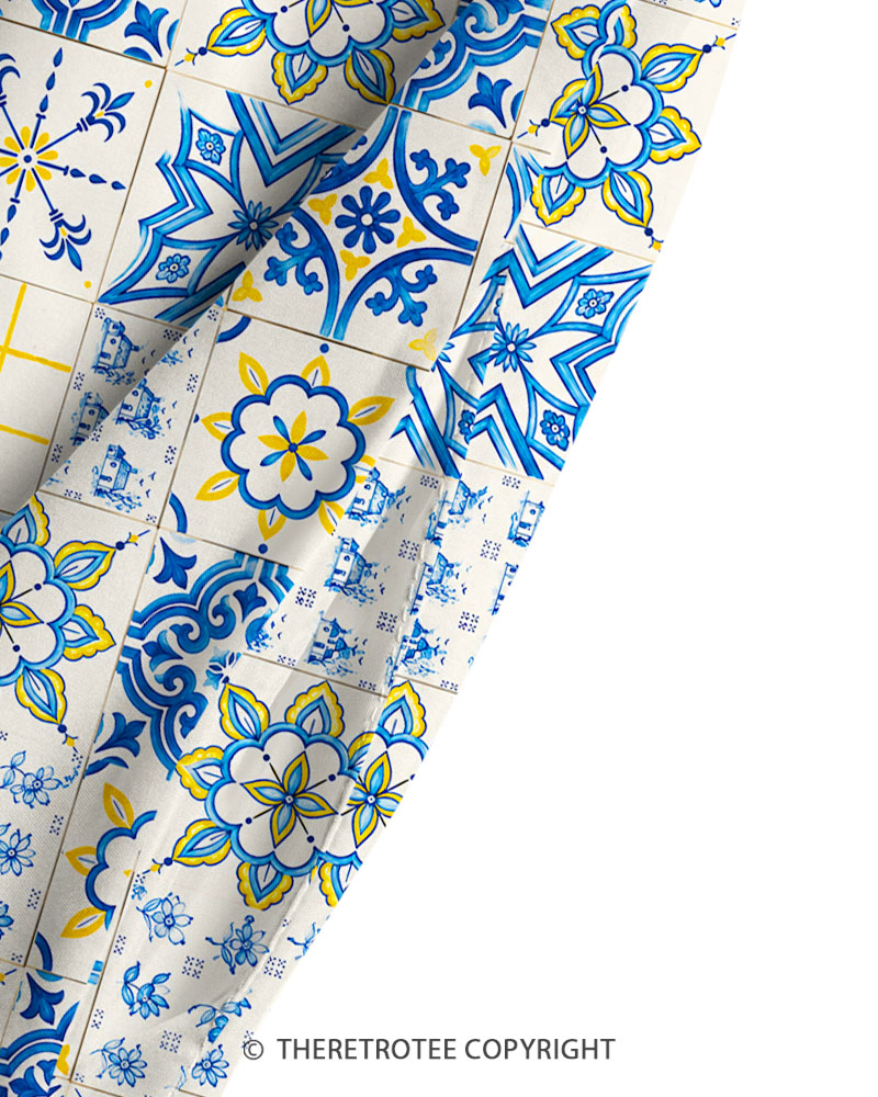 TheRetroTee Vintage Mediterranean Tile Maxi Dress