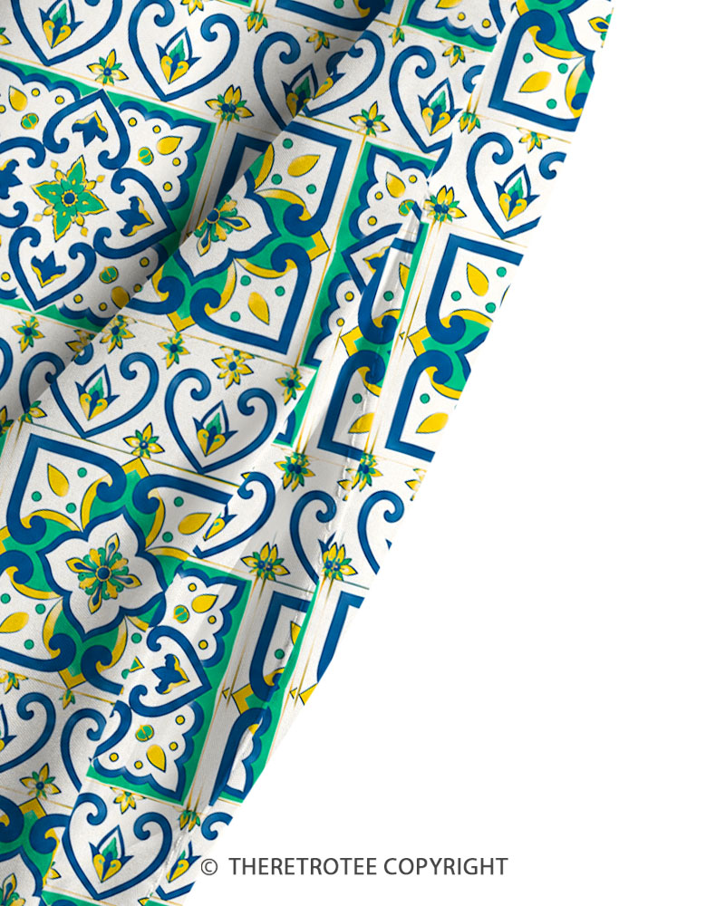 TheRetroTee Vintage Azulejo Tile Maxi Dress