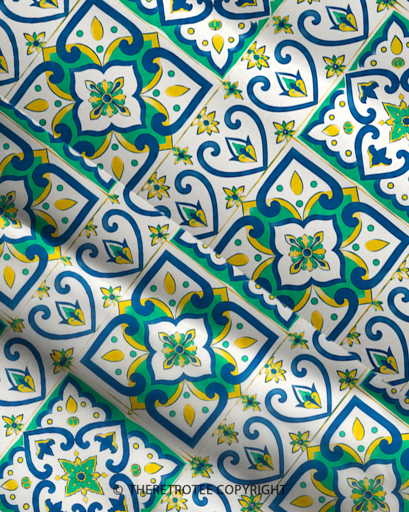 TheRetroTee Vintage Azulejo Tile Maxi Dress