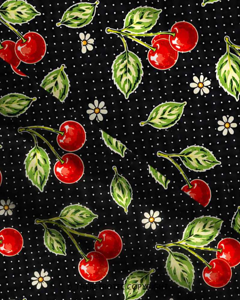TheRetroTee 1950s Vintage Cherry Pattern Maxi Dress