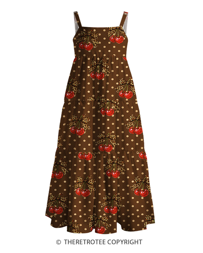 TheRetroTee Vintage Cherry Bow Maxi Dress