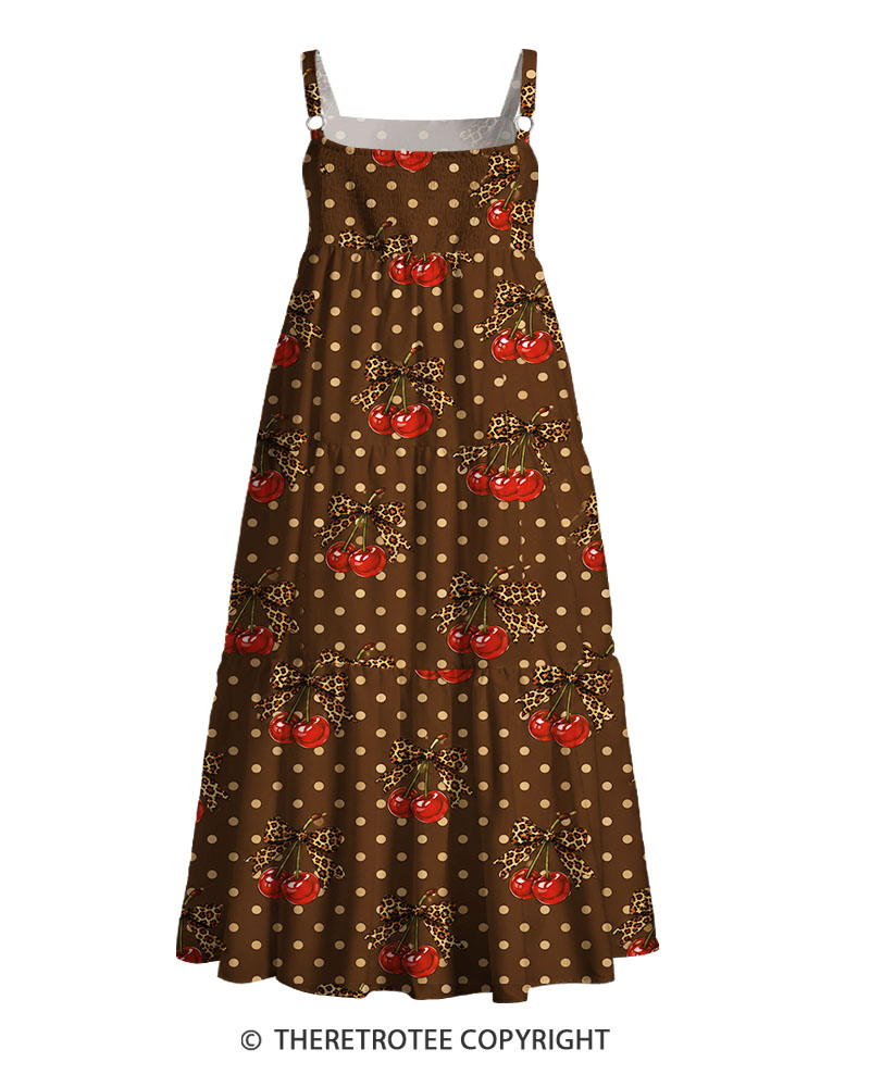 TheRetroTee Vintage Cherry Bow Maxi Dress