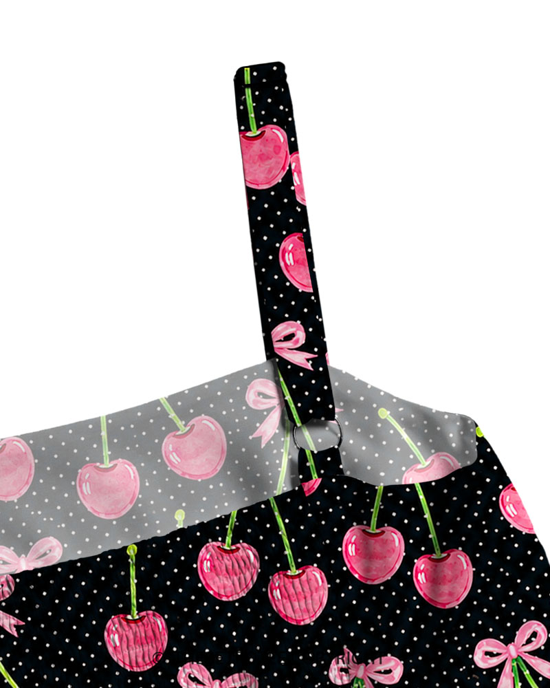 TheRetroTee Retro Pink Cherry Maxi Dress