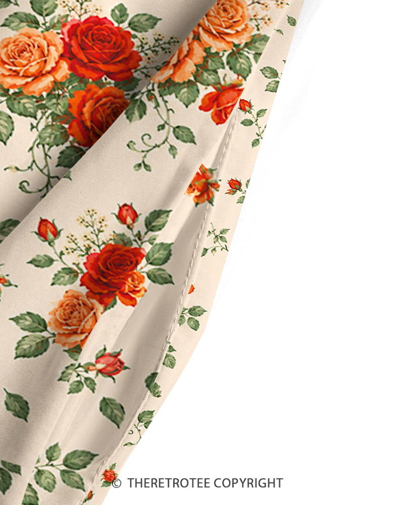TheRetroTee Vintage Red Rose Bouquet Maxi Dress
