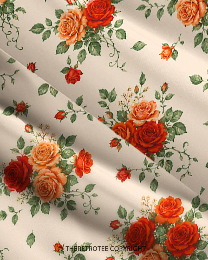 TheRetroTee Vintage Red Rose Bouquet Maxi Dress