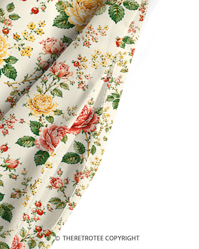 TheRetroTee Vintage English Rose Garden Maxi Dress