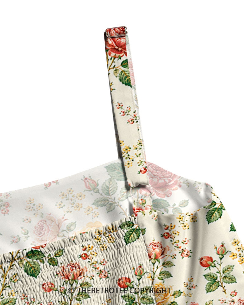 TheRetroTee Vintage English Rose Garden Maxi Dress