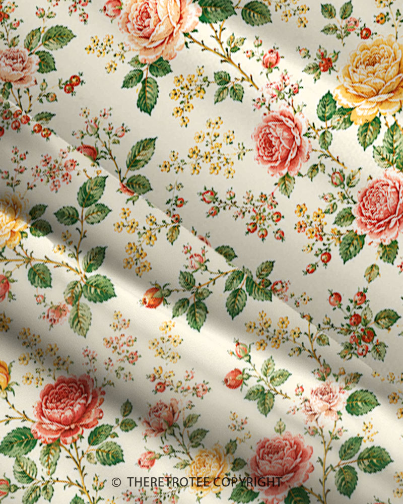 TheRetroTee Vintage English Rose Garden Maxi Dress