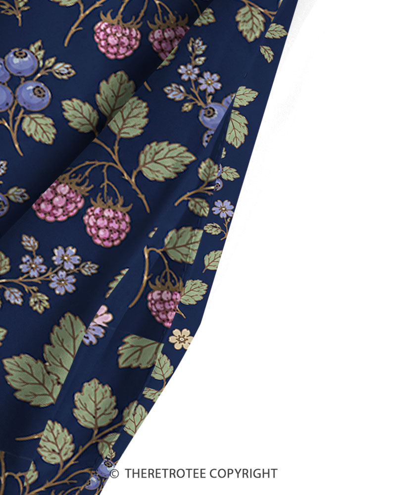 TheRetroTee Vintage Wild Berry Botanical Maxi Dress