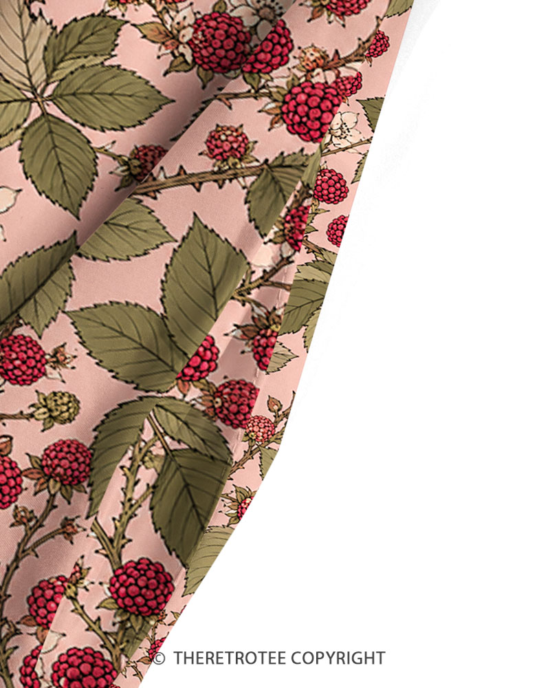 TheRetroTee Vintage Raspberry Bramble Maxi Dress