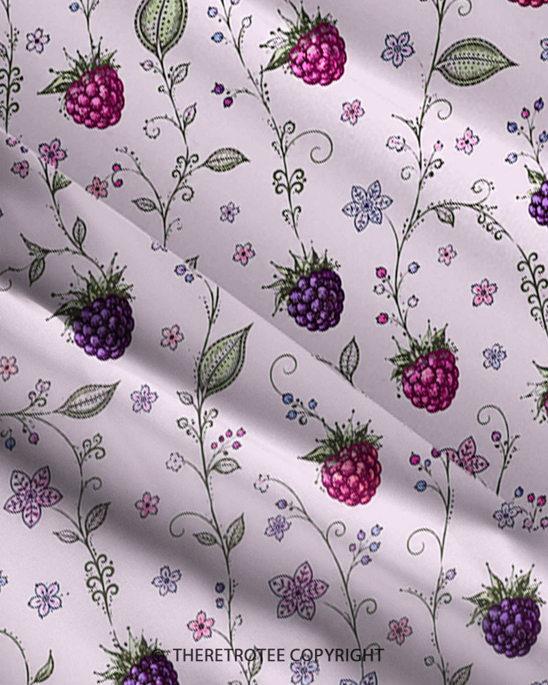 TheRetroTee Vintage Pastel Berry Print Maxi Dress
