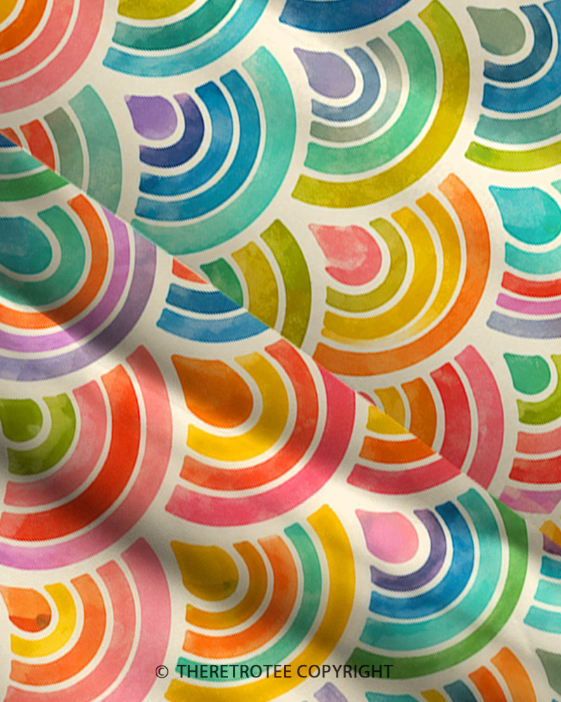 TheRetroTee Retro Rainbow Scallop Maxi Dress