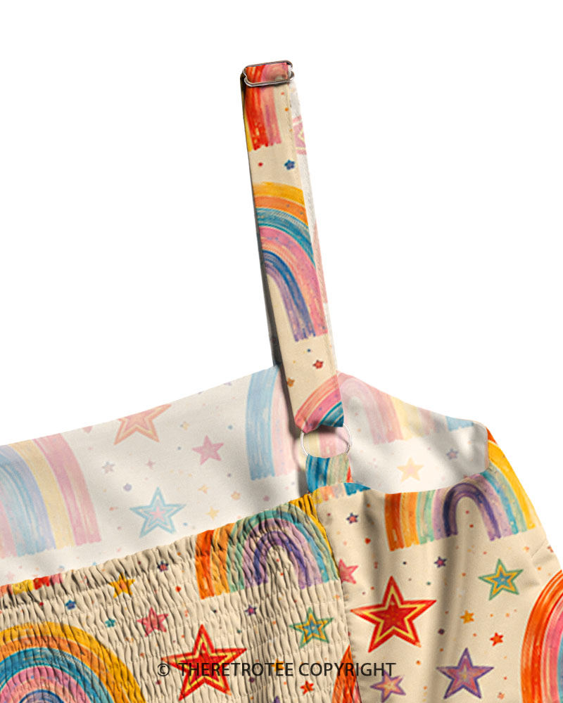 TheRetroTee Vintage Rainbow Stars Maxi Dress