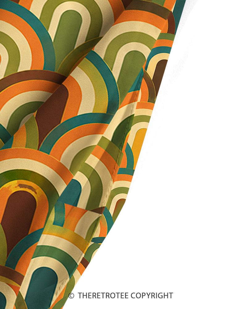 TheRetroTee 1970s Earth Tone Rainbow Maxi Dress