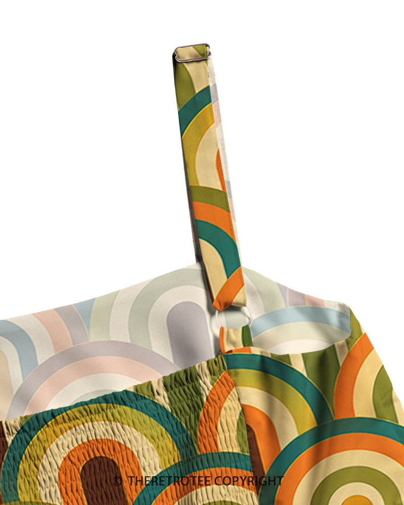 TheRetroTee 1970s Earth Tone Rainbow Maxi Dress