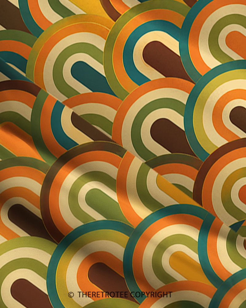 TheRetroTee 1970s Earth Tone Rainbow Maxi Dress