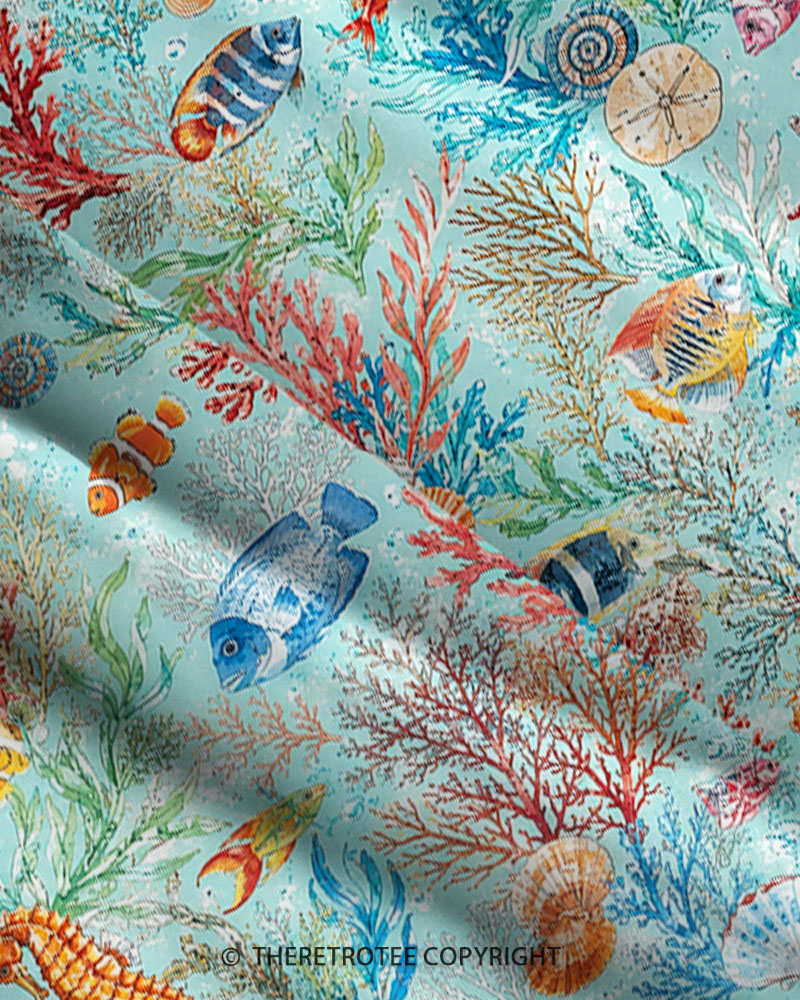 TheRetroTee Vintage Ocean Wildlife Print Maxi Dress