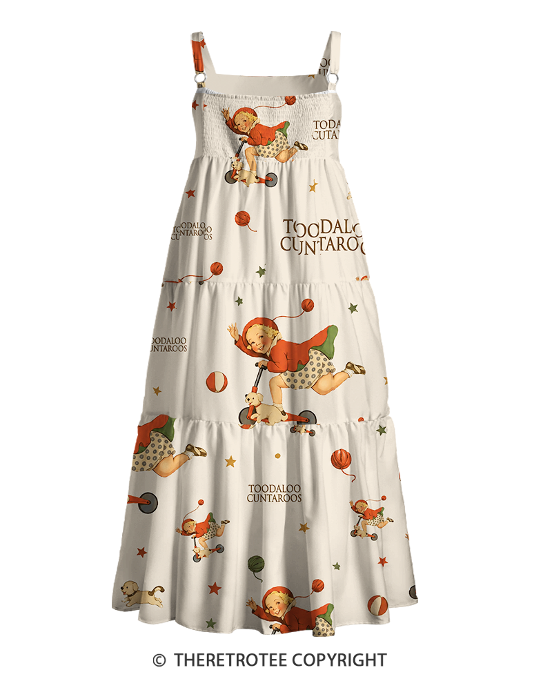 TheRetroTee 1950s Toodaloo Cuntaroos Strappy Maxi Dress
