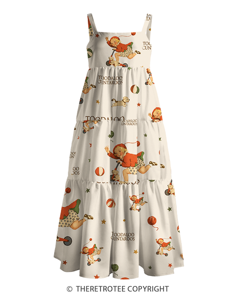 TheRetroTee 1950s Toodaloo Cuntaroos Strappy Maxi Dress