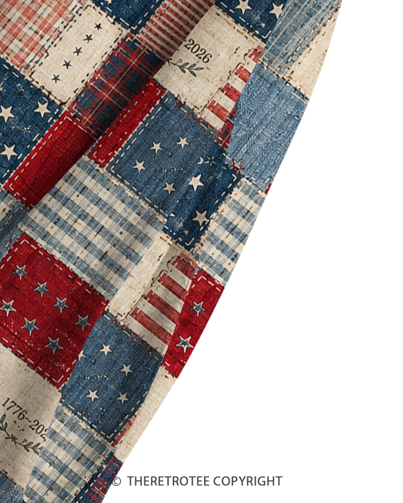 TheRetroTee USA 250 Patchwork Pride 1980s Strappy Maxi Dress