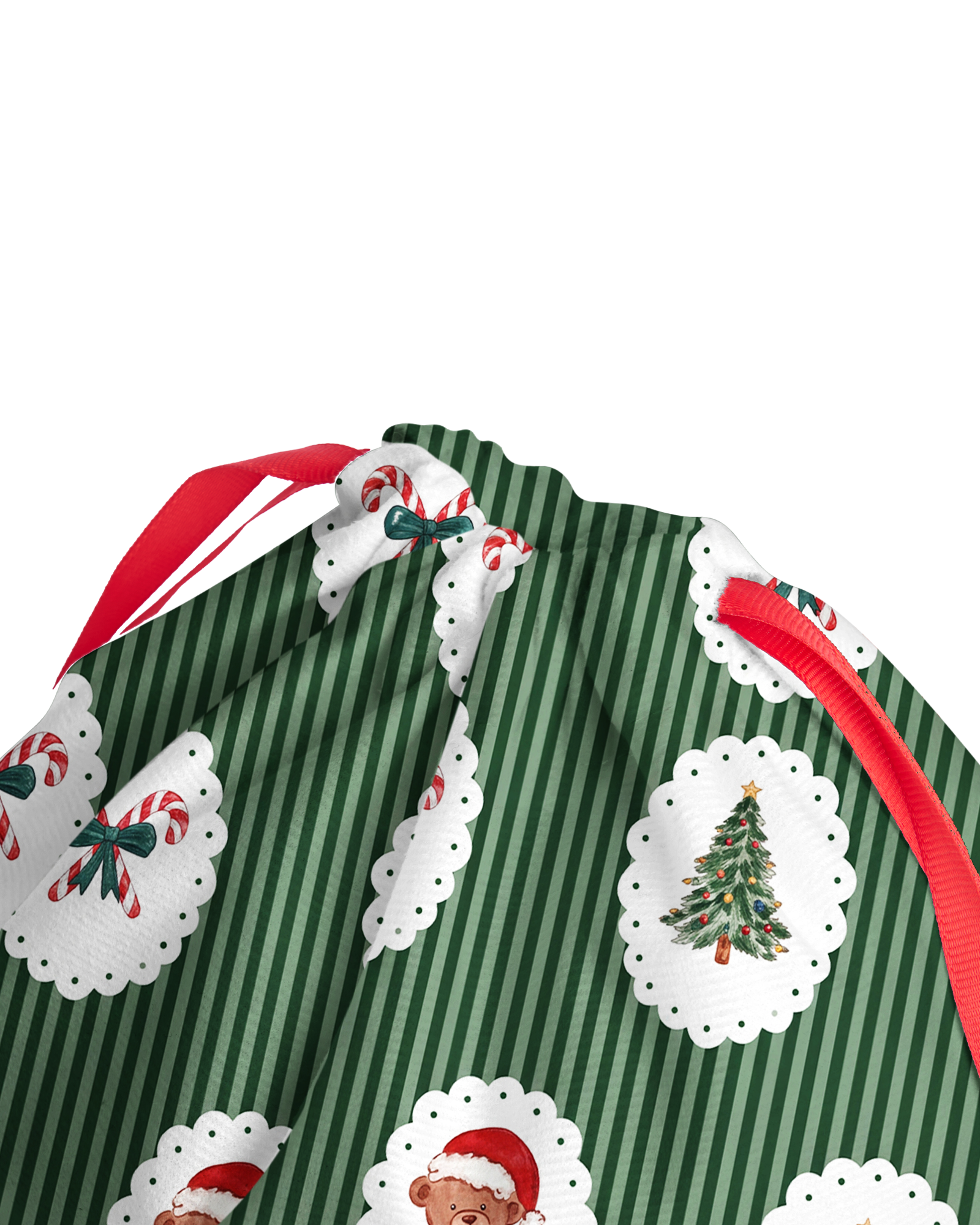 TheRetroTee 1950s Christmas Keepsake Memories Christmas Drawstring Bag
