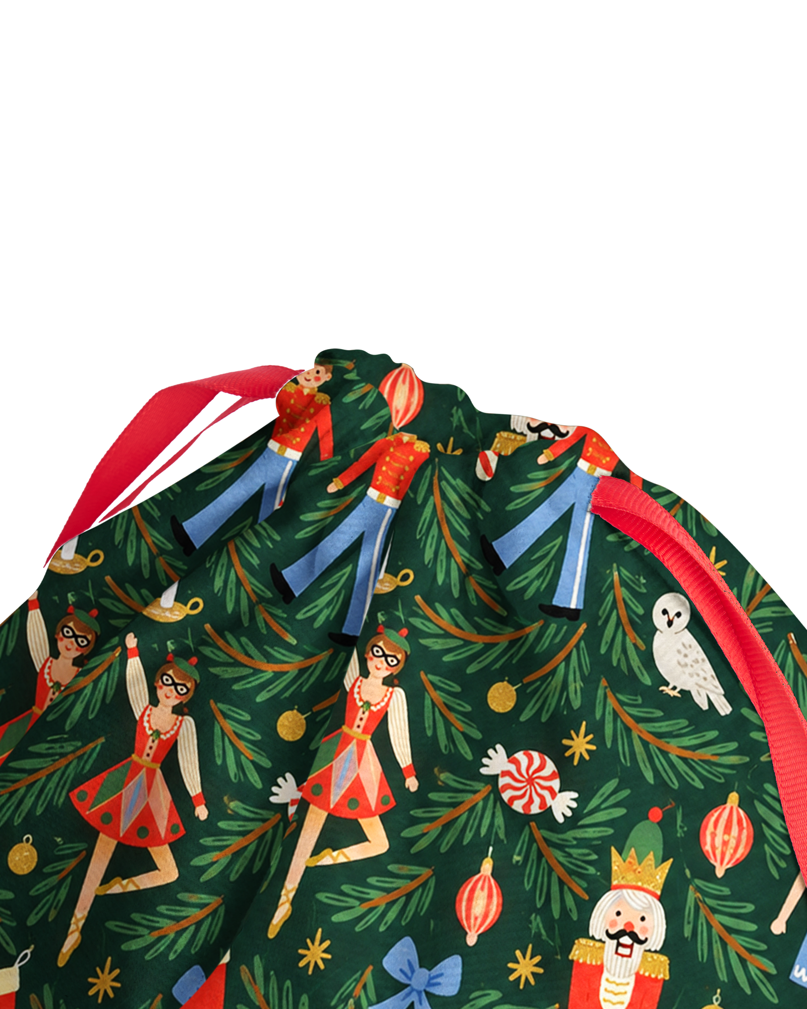 TheRetroTee 1950s Christmas Ornament Tradition Pattern Christmas Drawstring Bag