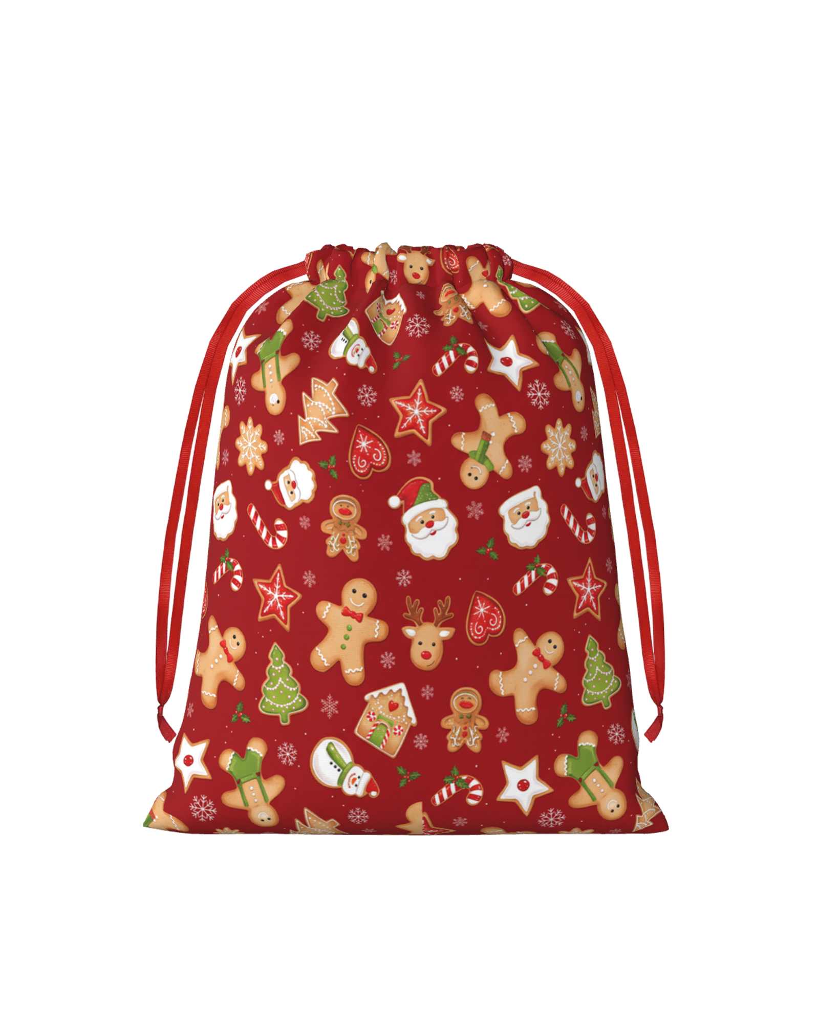TheRetroTee 1950s Gingerbread Cookie Party Christmas Drawstring Bag