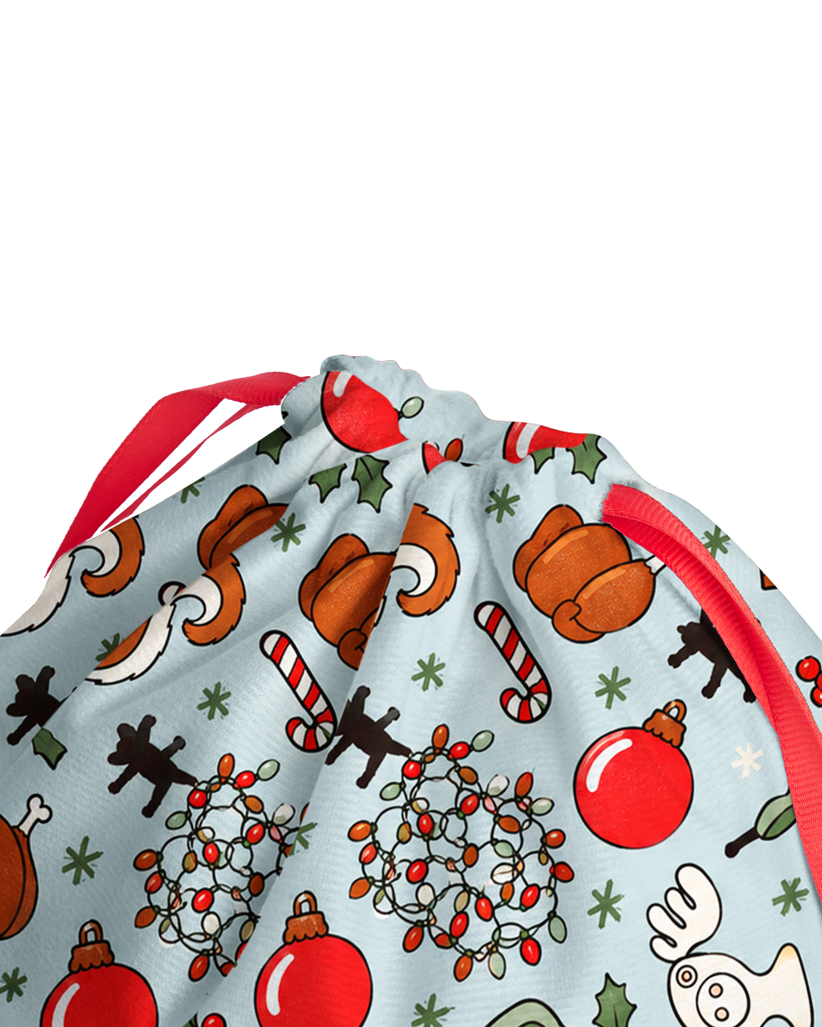 TheRetroTee 1970s Holiday Road Trip Pattern Christmas Drawstring Bag