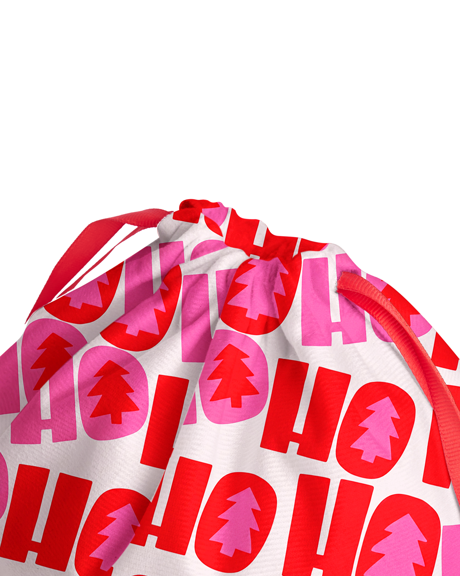 TheRetroTee 1980s Ho Ho Holiday Letters Christmas Drawstring Bag