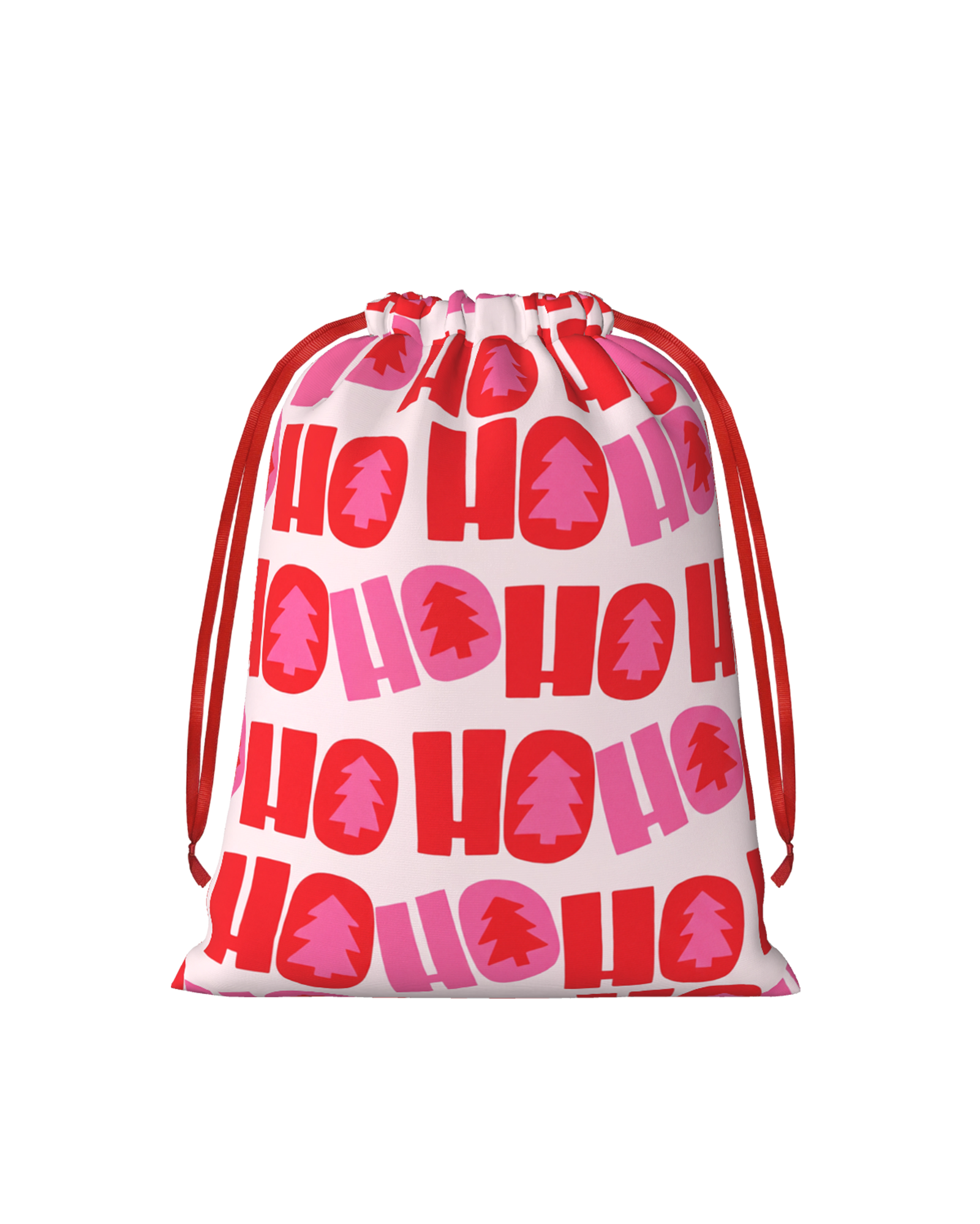 TheRetroTee 1980s Ho Ho Holiday Letters Christmas Drawstring Bag